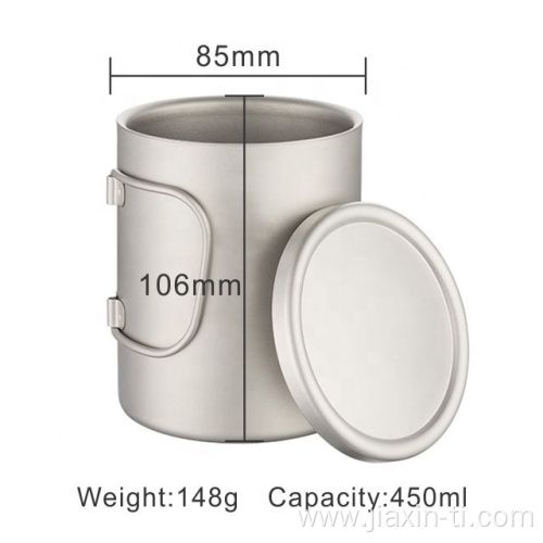 Coffee Mug Titanium Double Wall Cup with Lid